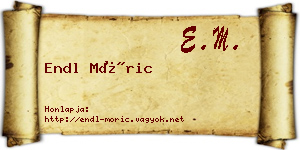 Endl Móric névjegykártya
